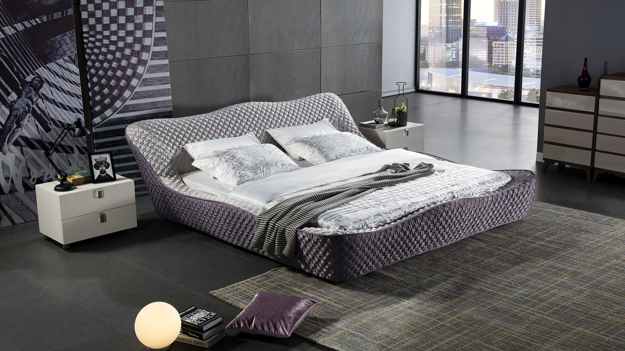 American Eagle Furniture - C260 Purple Fabric Eastern King Bed B-C260-EK