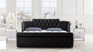 American Eagle Furniture - D032 Black Eastern King Bed B-D032-BK-EK - GreatFurnitureDeal