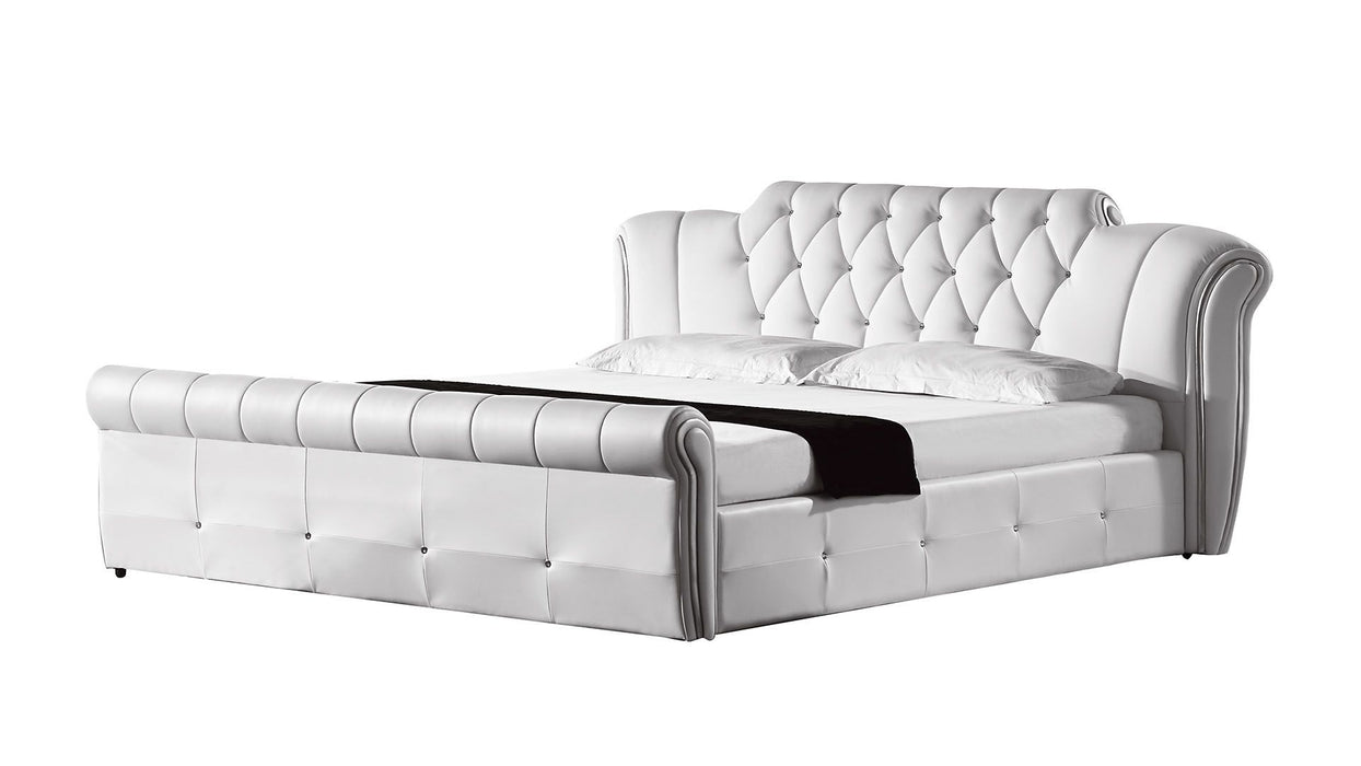 American Eagle Furniture - D032 White Queen Bed- B-D032-W-Q - GreatFurnitureDeal