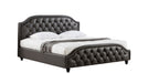 American Eagle Furniture - D058 Dark Gray Leather Air Fabric Cal King Bed- B-D058-CK - GreatFurnitureDeal
