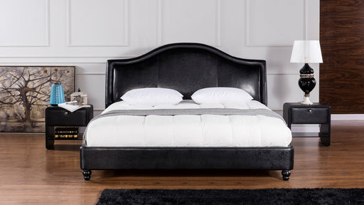 American Eagle Furniture - D059 Black Leather Air Fabric Queen Bed - B-D059-Q - GreatFurnitureDeal