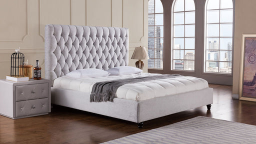 American Eagle Furniture - D060 Light Gray Fabric Eastern King Bed - B-D060-EK - GreatFurnitureDeal