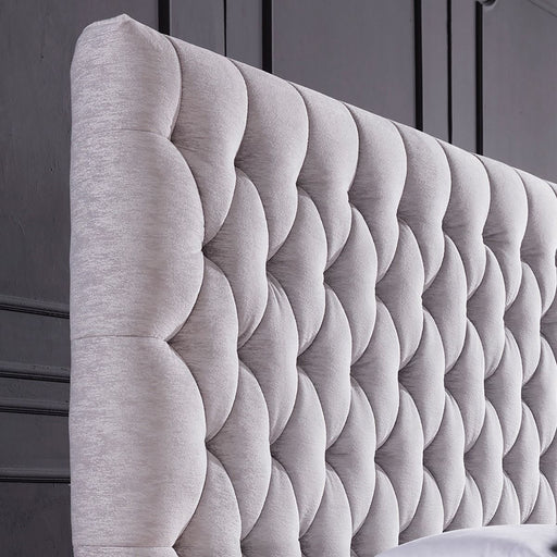 American Eagle Furniture - D060 Light Gray Fabric Queen Bed- B-D060-Q - GreatFurnitureDeal