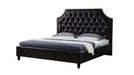 American Eagle Furniture - D063 Dark Gray Leather Air Fabric California King Bed - B-D063-DG-EK - GreatFurnitureDeal