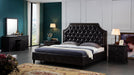 American Eagle Furniture - D063 Dark Gray Leather Air Fabric California King Bed - B-D063-DG-EK - GreatFurnitureDeal