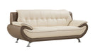 American Eagle Furniture - EK9600 Cream and Taupe Genuine Leather Sofa - EK9600-CRM.TPE-SF - GreatFurnitureDeal