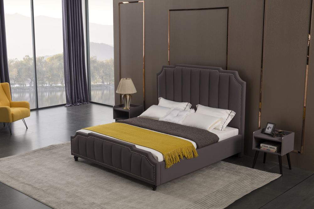 American Eagle Furniture - NS012 Gray Purple Nightstand - NS012-GP