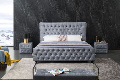 American Eagle Furniture - B-D073 Gray Fabric California King Bed B-D073-CK - GreatFurnitureDeal