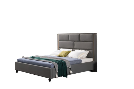 American Eagle Furniture - B-D075 Gray Fabric California King Bed B-D075-GR-CK - GreatFurnitureDeal