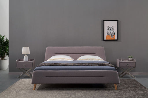 American Eagle Furniture - B-D077 Light Gray Fabric California King Bed B-D077-LG-CK - GreatFurnitureDeal