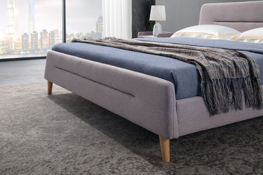 American Eagle Furniture - B-D077 Light Gray Fabric Queen Bed B-D077-LG-Q - GreatFurnitureDeal