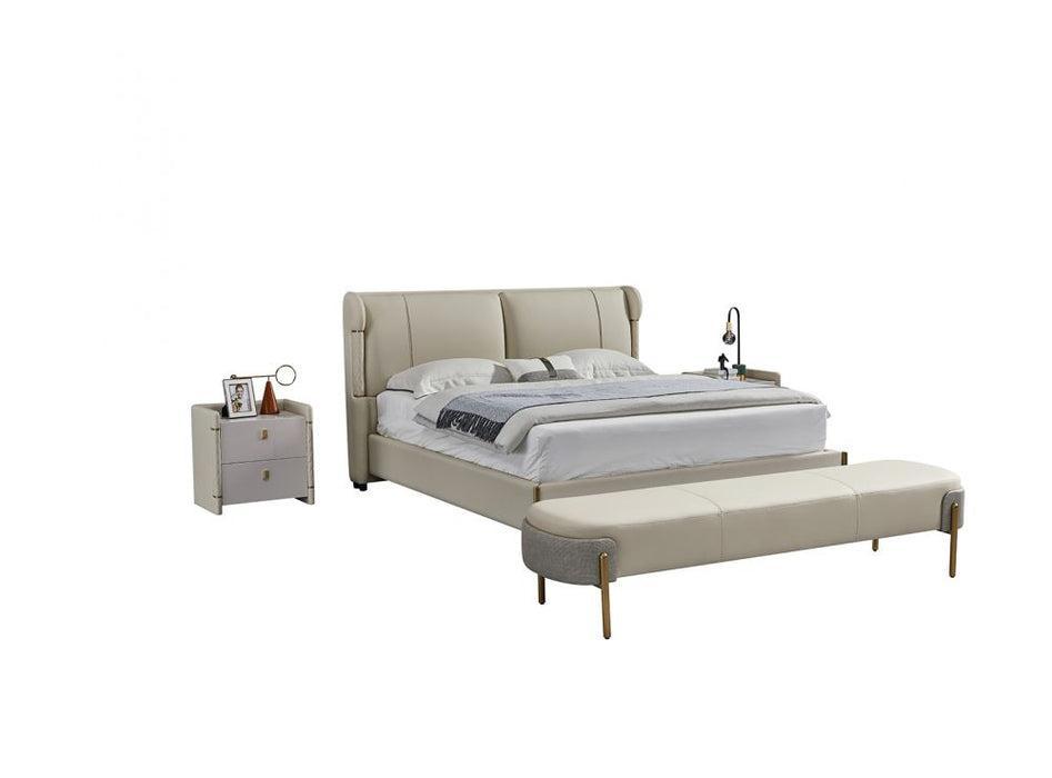 American Eagle Furniture - B-Y2007-Q Top Grain Genuine Leather Queen Sized Bed - B-Y2007-Q