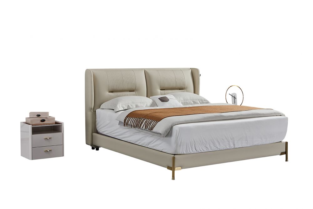 American Eagle Furniture - B-Y2012-CK Top Grain Genuine Leather California King Sized Bed - B-Y2012-CK - GreatFurnitureDeal