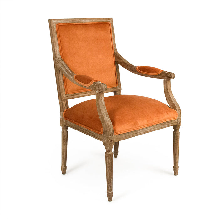Zentique - Clementine Velvet Louis Arm Chair - B008 E272 11505 - GreatFurnitureDeal