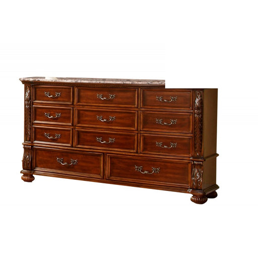 Mariano Furniture - B1010 Dresser with Mirror in Cherry - BM-B1010-DM - GreatFurnitureDeal