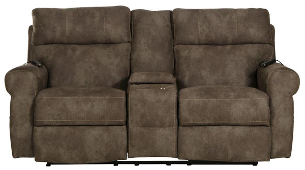 Catnapper - Tranquility Power Headrest Power Lay Flat Loveseat w/CR3 Heat/Massage/Lumbar in Pewter - 63019 - GreatFurnitureDeal