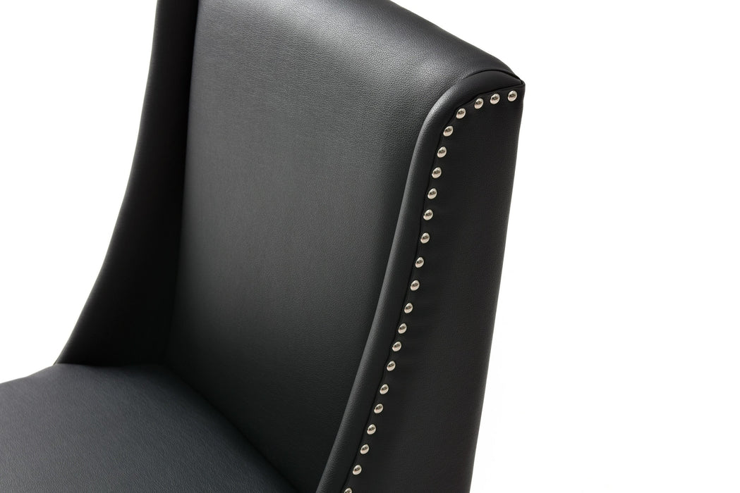 VIG Furniture - Modrest - Alexia Modern Black Leatherette & Rosegold Dining Chair (Set of 2) - VGVCB8356-BLK-L - GreatFurnitureDeal