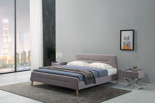 American Eagle Furniture - B-D077 Light Gray Fabric Queen Bed B-D077-LG-Q - GreatFurnitureDeal