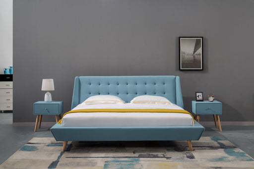 American Eagle Furniture - B-D076 Blue Fabric California King Bed B-D076-BLUE-CK - GreatFurnitureDeal