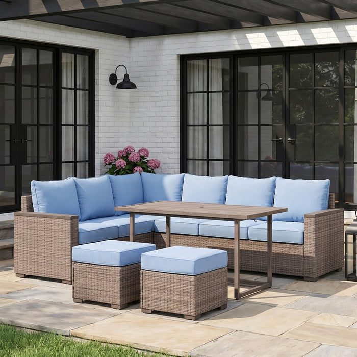Homelegance - Marina Outdoor Sectional Sofa Set in Blue - 70000RBU-SC - GreatFurnitureDeal