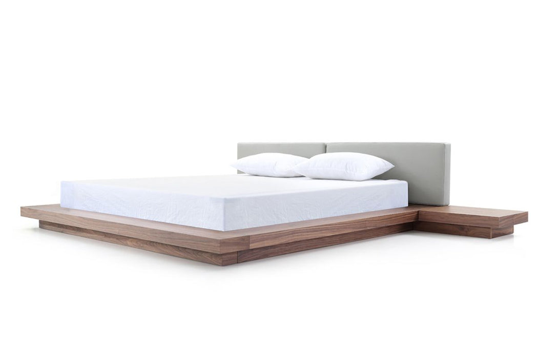 VIG Furniture - Modrest Opal Modern Walnut & Grey Platform Eastern King Bed - VGVCBD855-WALGRY-EK - GreatFurnitureDeal