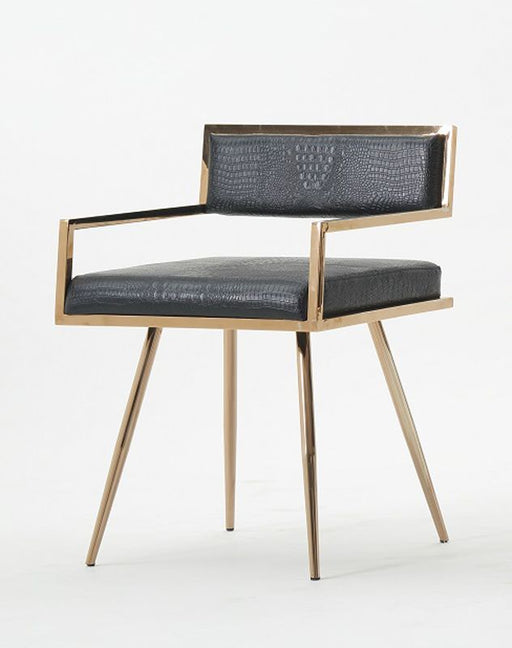 VIG Furniture - Modrest Rosario Modern Black & Rosegold Dining Chair - VGVCB879-BLK - GreatFurnitureDeal