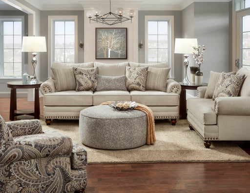 Southern Home Furnishings - Cary's Doe Ottoman in Beige - 2823 Cary's Doe Ottoman - GreatFurnitureDeal