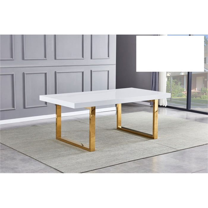 Mariano Furniture - BA222 7 Piece Dining Table Set in Gold - BM-BA222-GOLD-7SET - GreatFurnitureDeal