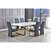 Mariano Furniture - BA222 7 Piece Dining Table Set in Gold - BM-BA222-GOLD-7SET - GreatFurnitureDeal