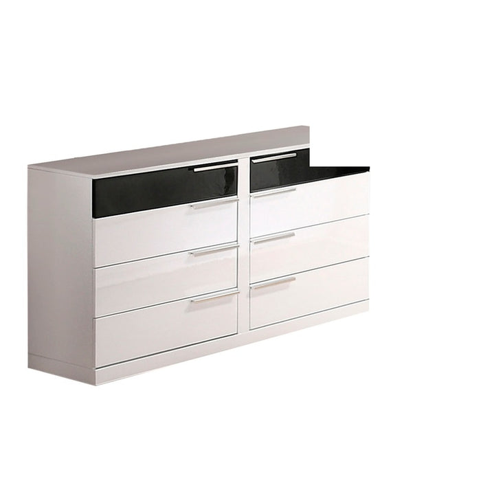 Mariano Furniture - Bahamas Dresser in White/Black - BM-BAH-D - GreatFurnitureDeal