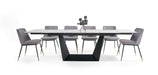 VIG Furniture - Modrest Baldwin Modern Grey Ceramic & Black Metal Extendable Dining Table - VGNSGD8684-CB - GreatFurnitureDeal