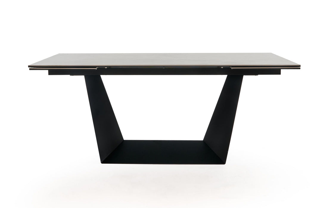 VIG Furniture - Modrest Baldwin Modern Grey Ceramic & Black Metal Extendable Dining Table - VGNSGD8684-CB - GreatFurnitureDeal