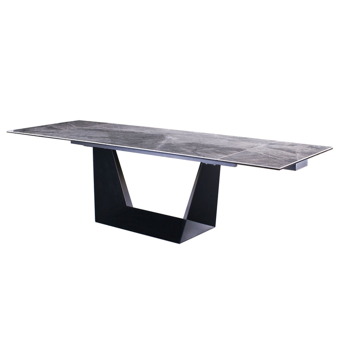 VIG Furniture - Modrest Baldwin Modern Grey Ceramic & Black Metal Extendable Dining Table - VGNSGD8684-CB - GreatFurnitureDeal