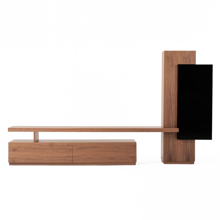 VIG Furniture - Modrest Bashia - Contemporary Walnut + Black TV Stand - VGWCKS001A-WAL