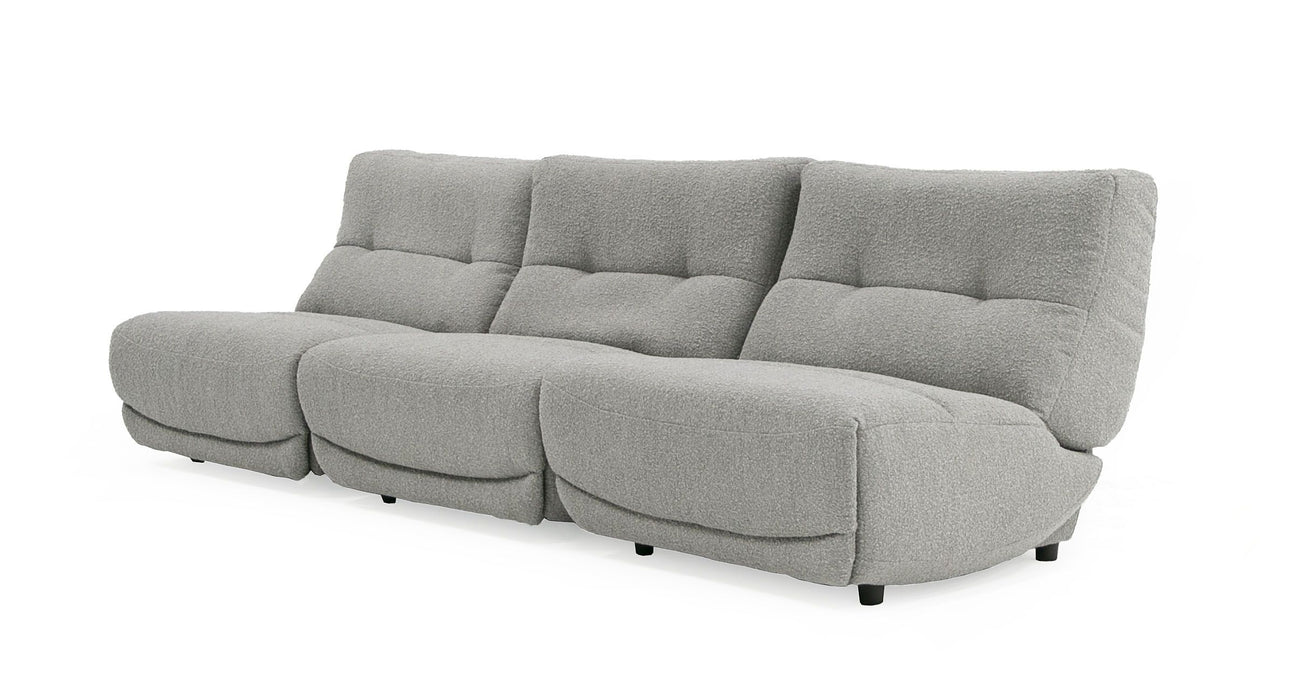 VIG Furniture - Divani Casa Basil - Modern Grey Fabric Large Sofa With 3 Electric Recliners - VGSX-BASIL-GRY-3PC - GreatFurnitureDeal