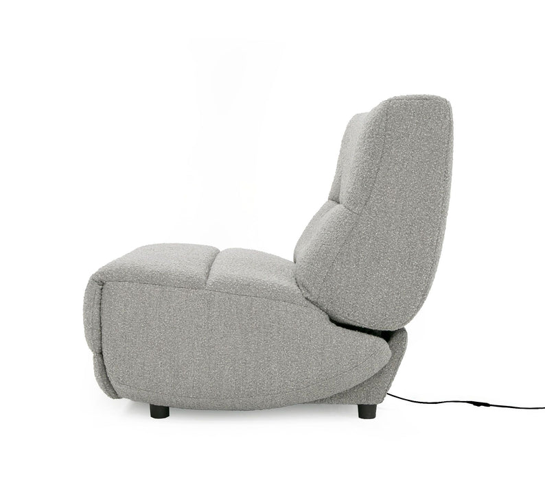 VIG Furniture - Divani Casa Basil - Modern Grey Fabric Large Electric Recliner Chair - VGSX-22056-RCLNR-LRG-SLATE - GreatFurnitureDeal