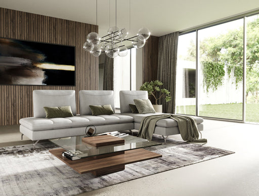 VIG Furniture - Modrest Bazzar Italian Right Facing Grey Leather Sectional Sofa - VGFD-BAZAAR-G - GreatFurnitureDeal