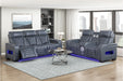 Homelegance - Cyber Power Reclining Sofa in Blue - 8344BUE-3PWHM - GreatFurnitureDeal