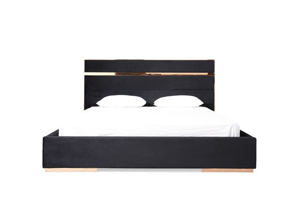 VIG Furniture - Nova Domus Cartier Modern Black & Rosegold Bedroom Set - Queen- VGVCCARTIER-SET - GreatFurnitureDeal