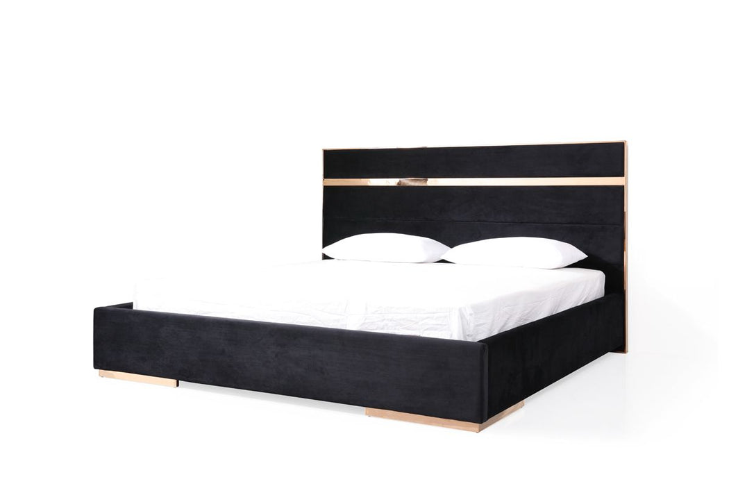 VIG Furniture - Nova Domus Cartier Modern Black & Rosegold Queen Bedroom Set - VGVCCARTIER-SET-Q - GreatFurnitureDeal