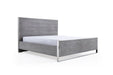 VIG Furniture - Modrest Charlene Modern Grey Elm & Stainless Steel Eastern King Bed - VGVCBD008A-LOW-GRY-EK - GreatFurnitureDeal
