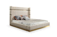 VIG Furniture - Modrest- Sterling Modern Beige Bonded Leather & Gold Eastern King Bed - VGVCBD1901-BGE-EK - GreatFurnitureDeal