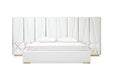 VIG Furniture - Modrest Nixa Modern White Bonded Leather & Gold Eastern King Bed - VGVCBD1909-WHT-EK - GreatFurnitureDeal