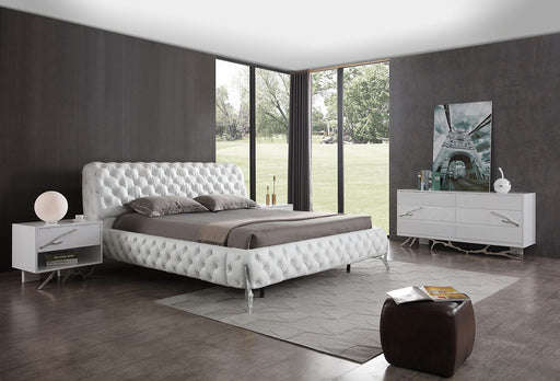 VIG Furniture - Modrest Legend Modern White Bonded Leather Eastern King Bed - VGVCBD8111-WHT-EK - GreatFurnitureDeal