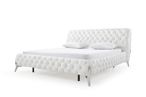 VIG Furniture - Modrest Legend Modern White Bonded Leather Queen Bed - VGVCBD8111-WHT-Q - GreatFurnitureDeal