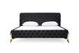VIG Furniture - Modrest Legend Modern Black Velvet & Gold Queen Bed - VGVCBD8111-BLKGLD-Q - GreatFurnitureDeal