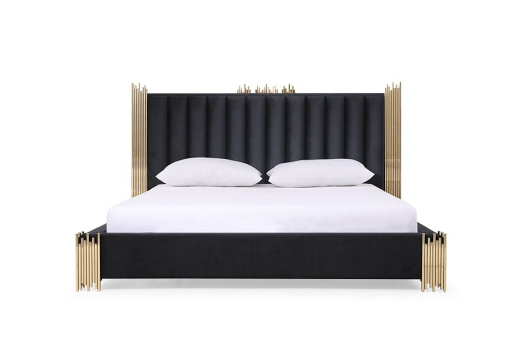 VIG Furniture - Modrest Token Modern Black & Gold Bedroom Set - VGVCBD815-SET-EK - GreatFurnitureDeal