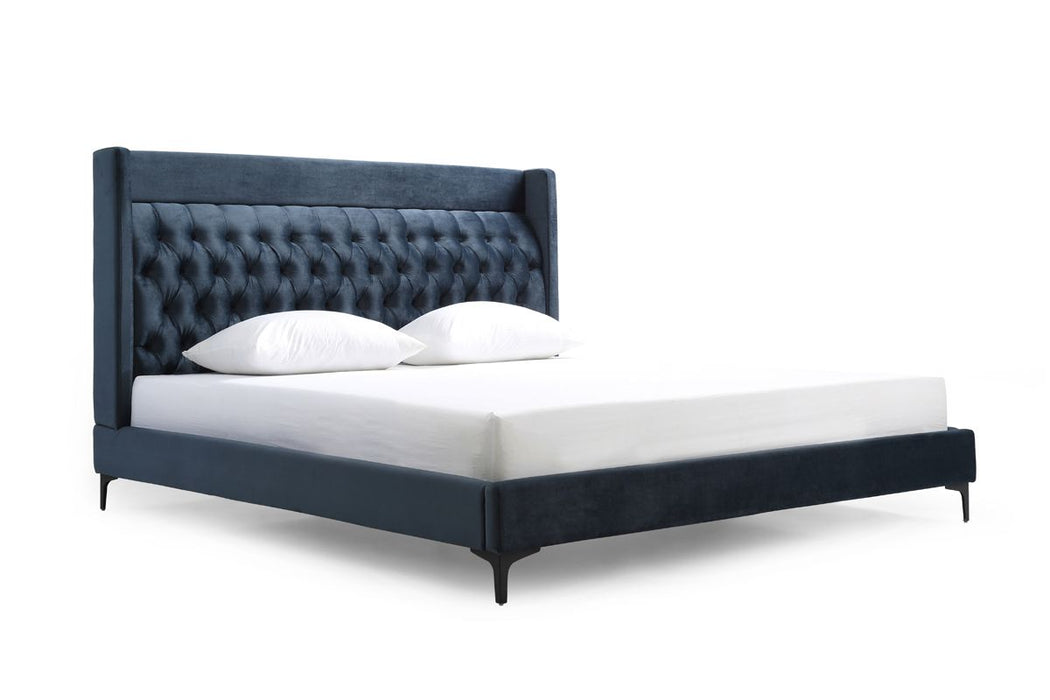 VIG Furniture - Modrest Wales Modern Blue Fabric Queen Bed - VGVCBD8910-BLU-Q - GreatFurnitureDeal