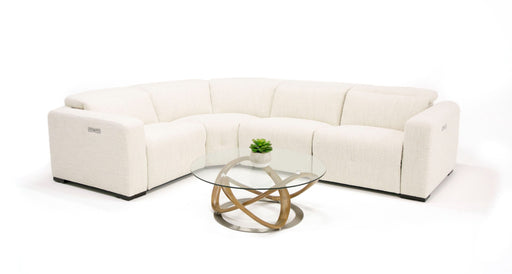 VIG Furniture - Divani Casa Beck Contemporary White Fabric Sectional Sofa with 3 Recliners - VGKK-KM338H-W - GreatFurnitureDeal