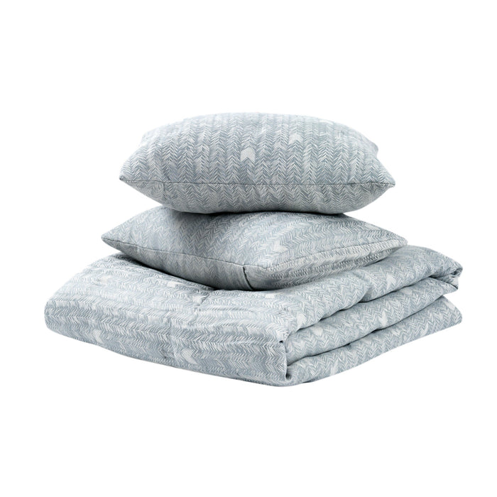 Villa By Classic Home - French Herringbone Storm Queen Comforter Set - BEDC003Q - GreatFurnitureDeal